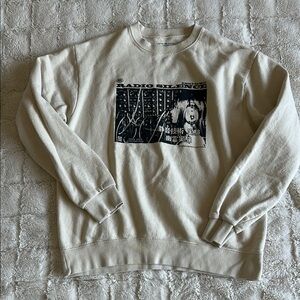 Brandy Melville Cream Graphic Crewneck Sweater